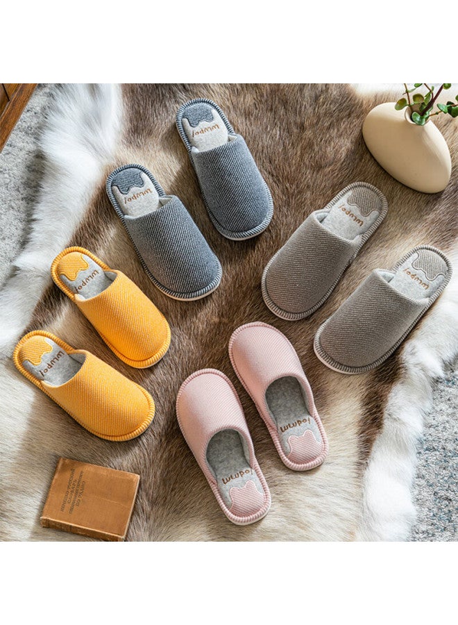 Guoluofei Style Winter Warm Cotton Slippers For Men, Indoor Home Floor Thick-soled Couple Slippers For Women, Bean Green, Size 38/39 - Image 5