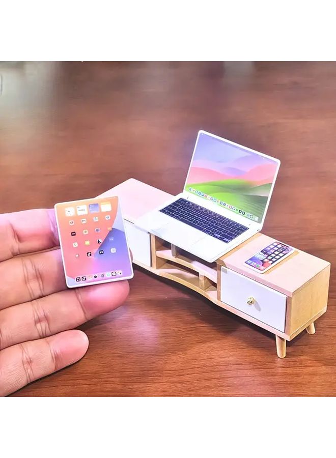 White Digital Set 4 Piece Miniature Smartphone Tablet Laptop Coffee Cup Creative Gift - Image 3