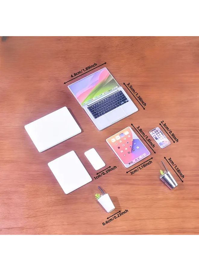 White Digital Set 4 Piece Miniature Smartphone Tablet Laptop Coffee Cup Creative Gift - Image 2