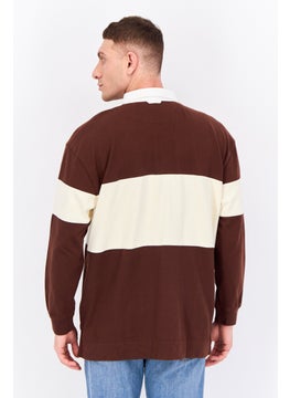 GANT Men Regular Fit Two Tone Long Sleeve Polo, Brown  - Image 4