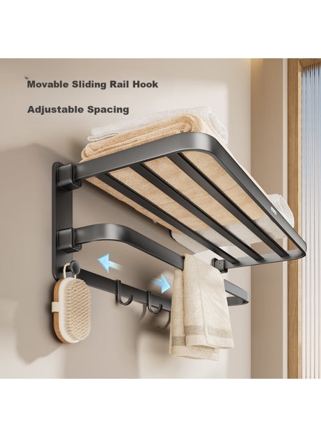 Ecoco Gunmetal Towel Rack No-drill Bathroom Storage Shelf Toilet Towel Space Aluminum Rack 25045 High-end Gray - Image 5