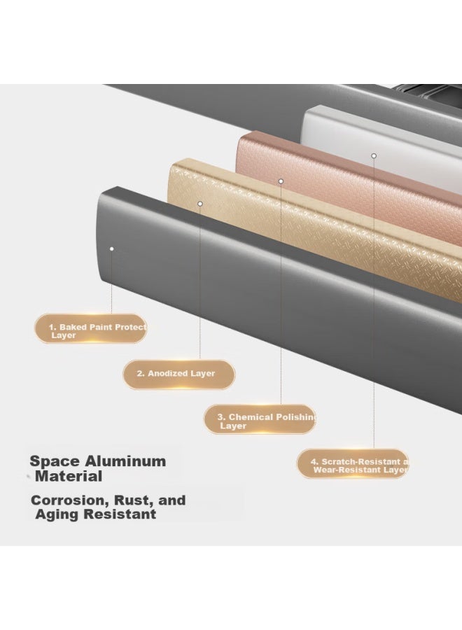 Ecoco Gunmetal Towel Rack No-drill Bathroom Storage Shelf Toilet Towel Space Aluminum Rack 25045 High-end Gray - Image 3