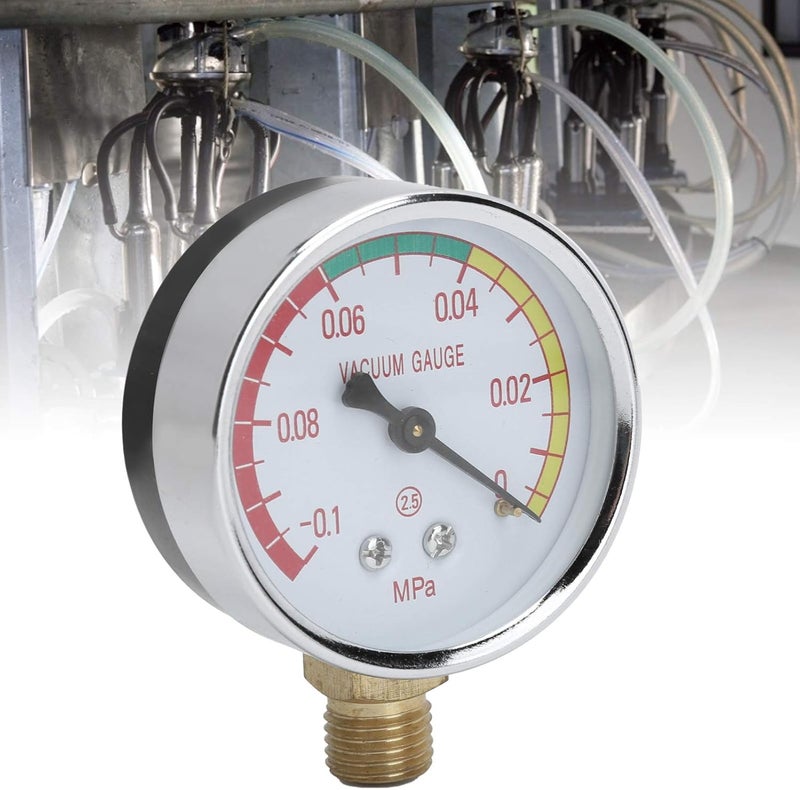 EVTSCAN Vacuum Regulator Gauge, G1/4 Male Thread Milker Vacuum Regulator Gauge Milking Machine Accessory -0.1-0Mpa - Image 2