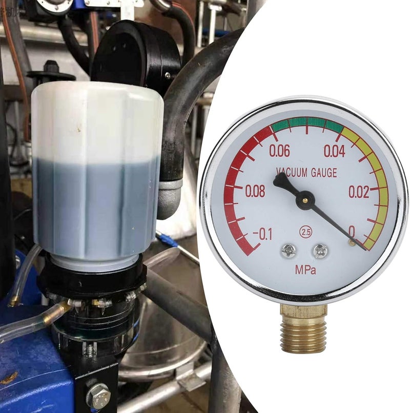 EVTSCAN Vacuum Regulator Gauge, G1/4 Male Thread Milker Vacuum Regulator Gauge Milking Machine Accessory -0.1-0Mpa - Image 4