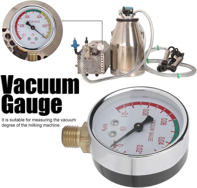 EVTSCAN Vacuum Regulator Gauge, G1/4 Male Thread Milker Vacuum Regulator Gauge Milking Machine Accessory -0.1-0Mpa - Image 5