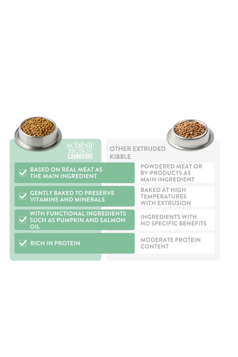 شيسر شيسير بورن كارنيفور طعام جاف للقطط البالغة – رنجة وسلمون – 255 جم – عالي البروتين، خالٍ من الحبوب، 43٪ بروتين حيواني، أوميغا 3 و6، سهل الهضم، مخبوز بالفرن، صناعة كندا - Image 3