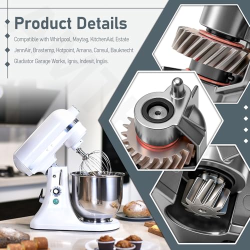 AMTHKNO Upgrade Material WP240309-2 240309-2 Worm Drive Gear & Bracket Kit W/Food Grade Grease for Whirlpool Kitchen-aid Mixer 4162100 4162101 4169907 4169941 4170007 4176130 949544 - Image 3