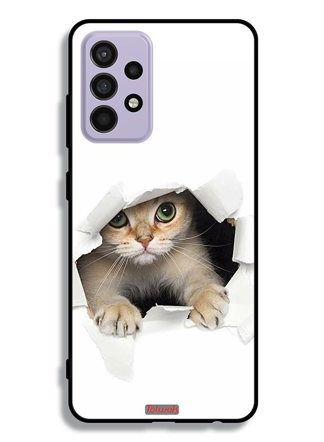 Tolwak Samsung Galaxy A52s 5G Protective Case Cover Cat Appearing - Image 1