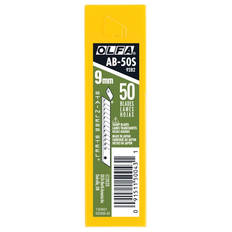 OLFA 9282 AB-50S 9mm Stainless Steel Snap-Off Blade, 50-Pack - Image 3