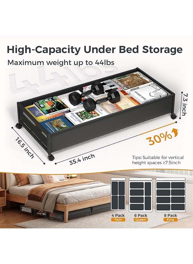 L&E 60L Large Capacity Under Bed Storage with Wheels-Under Bed Storage Containers-Under Bed Storage Drawer-Under Bed Storage Organizer for Clothes, Blankets, Shoes, Books, and Toys  - Image 2
