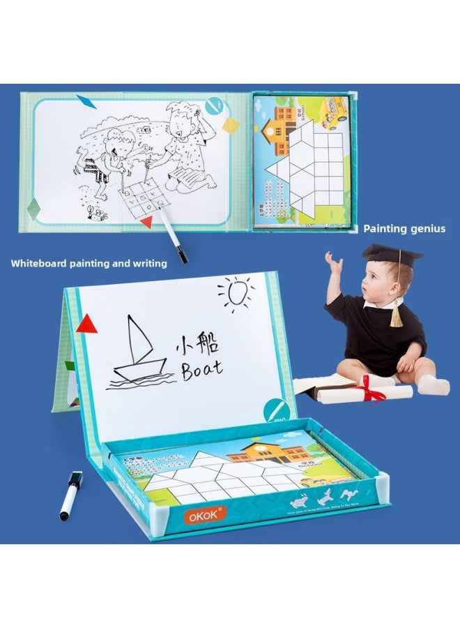 يوصي الكتاب الأحمر الصغير بألغاز التعليم المبكر للأطفال، كتاب مغناطيسي، أشكال هندسية، وسائل تعليمية، ملصقات مغناطيسية، لعبة ألغاز - اللون: kk-ملصق مطابقة مغناطيسي رقمي 0.41 كجم - Image 5