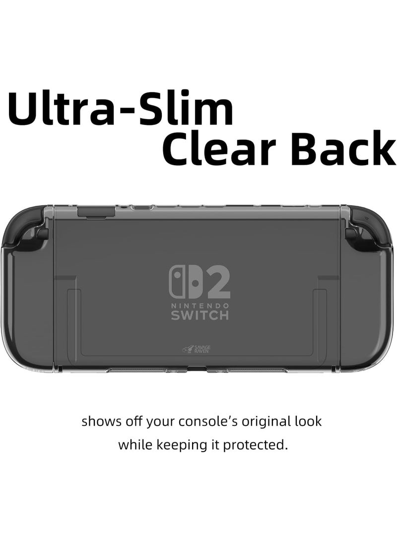 Clear Protective Case for Nintendo Switch 2(2025), Dockable Crystal Case Cover Accessories with Detachable Joycon, Transparent Slim Cover Compatible with Switch 2 Console, Split Design (black) - Image 2