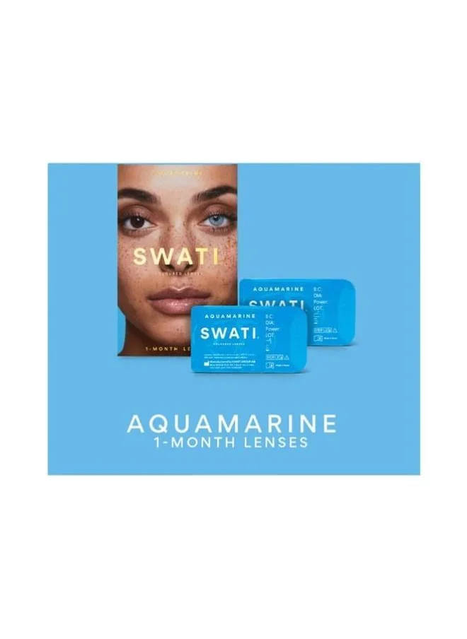 سواتي Cosmetics Coloured Contact Lenses  Aquamarine 1 Months