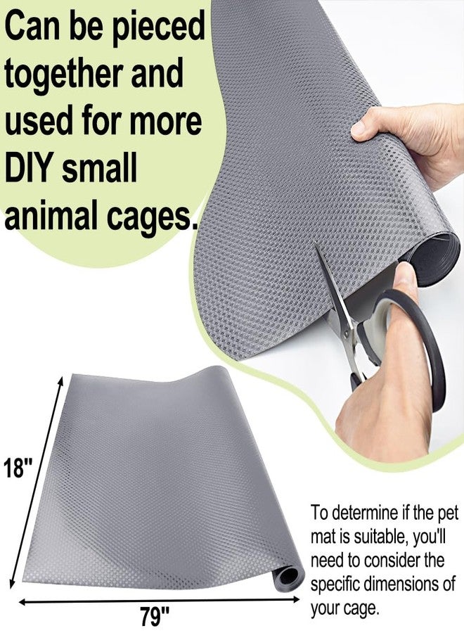 TCYPUHL Washable Guinea Pig Bedding Cage Liner Waterproof Rabbit Bedding, Easily Cut to Suit Cage and Reusable Pads for Guinea Pigs, Rabbits, Hamsters, Gerbils, and Chinchillas,18"×79", 2pcs, Grey Mat - Image 2