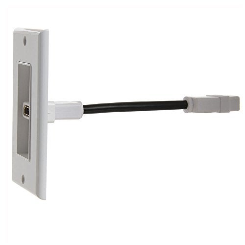 Cmple - HDMI Wall Plate Single-Gang White Wall Plate 4” Rear Extension Cable,1-Port HDMI Insert (4K UHD, ARC, and Ethernet Pass-Thru Support) - Image 4