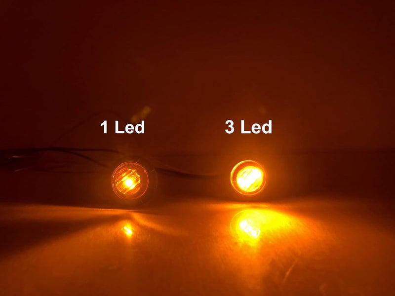 Aokzeeo 50pcs 3/4 Inch Amber LED Marker Lights - Waterproof Side Marker Indicator Lights for Trailers, Trucks, and RVs - Image 4