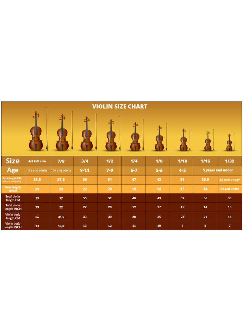 Fitness MV012G Student Full Size Violin 4/4 Violin Kit with Bow Rosin & Hard Case for Beginners Practice & Performance - Natural Gloss - Image 4