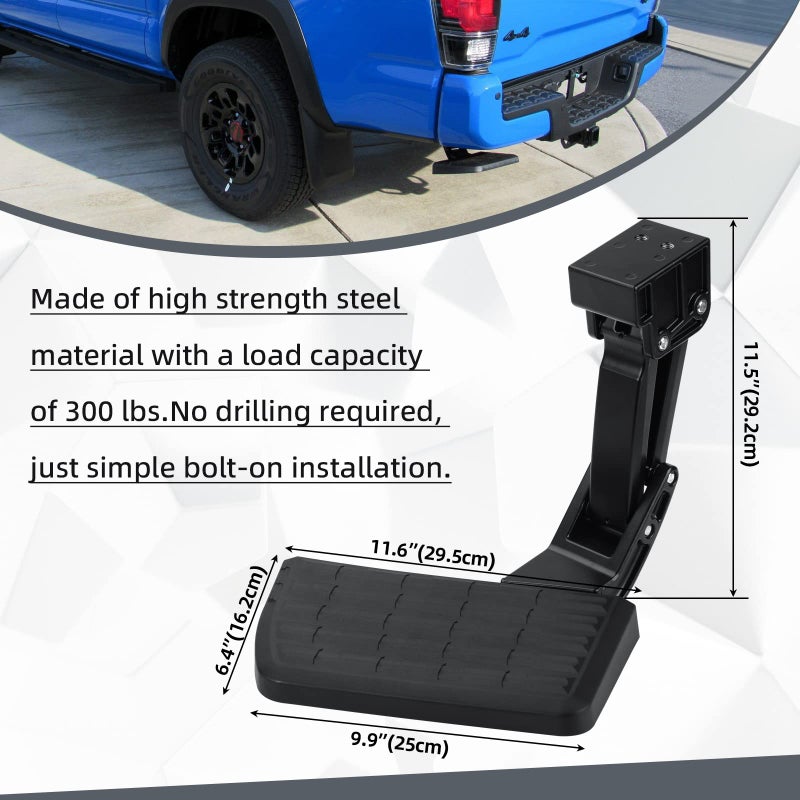 Tomanic PT392-35100 Rear Bumper Step Compatible with Toyota 12-22 Tacoma (2012 2013 2014 2015 2016 2017 2018 2019 2020 2021 2022) Retractable Truck Bed Step - Image 3