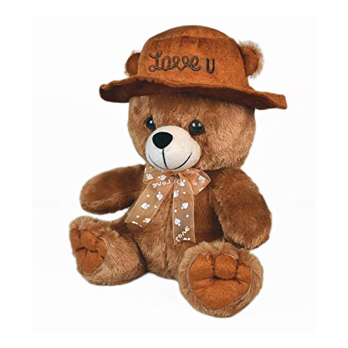 Ultra 10 Inch Teddy with Love You Cap Fully Stuffed Soft Plush Toy for Kids in Brown| Animal Toy Birthday | Anniversary | Christmas | Diwali | Home Decor - Image 3