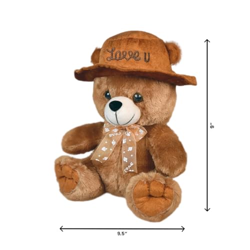 Ultra 10 Inch Teddy with Love You Cap Fully Stuffed Soft Plush Toy for Kids in Brown| Animal Toy Birthday | Anniversary | Christmas | Diwali | Home Decor - Image 5