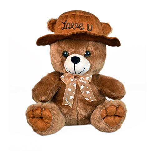 Ultra 10 Inch Teddy with Love You Cap Fully Stuffed Soft Plush Toy for Kids in Brown| Animal Toy Birthday | Anniversary | Christmas | Diwali | Home Decor - Image 1