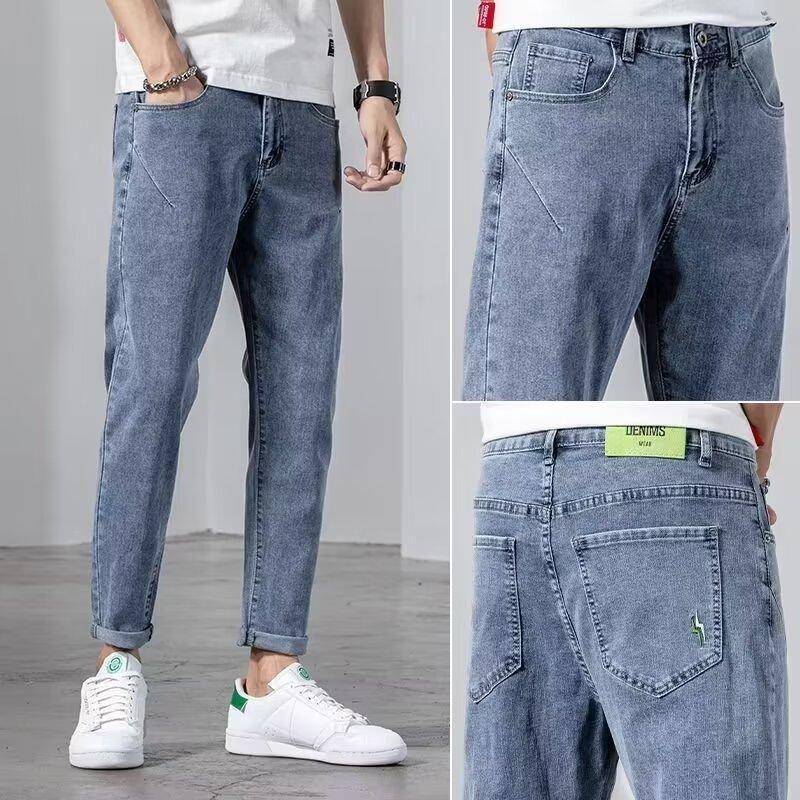 Men's Jeans Spring Korean Fashion Vintage Washed Straight Denim - Image 3