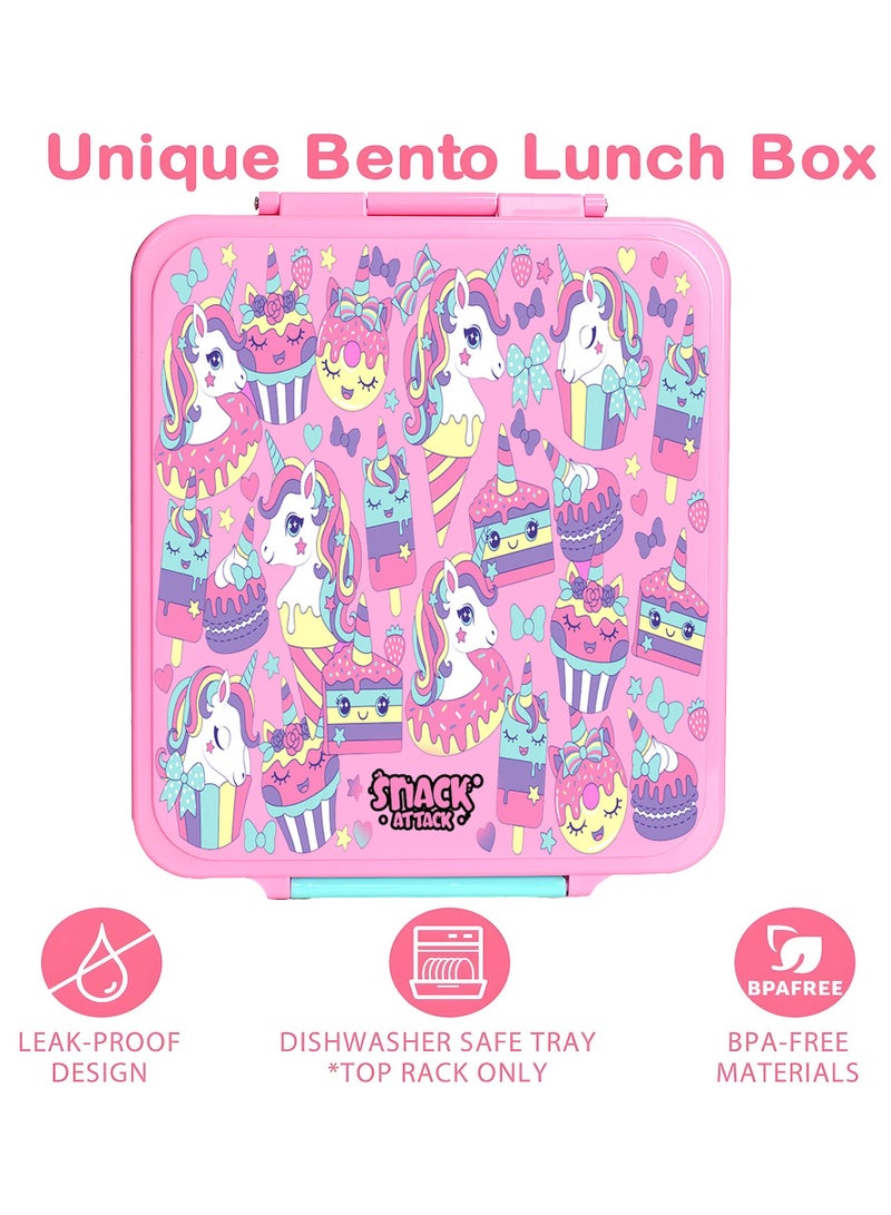 Snack attack SA Bento Lunch Box for Kids School with 9.7oz Soup Thermos, Leak-proof Lunch Containers with 5 Compartment, Thermos Food Jar, Food Containers for School Pink - Image 4