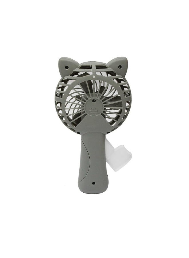 DAISO Manual Handheld Fan, Portable Cat Grey Design - Image 3