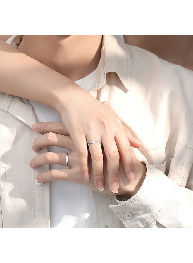 999 Sterling Silver Möbius Ring Couple Adjustable Open Ring - Image 2