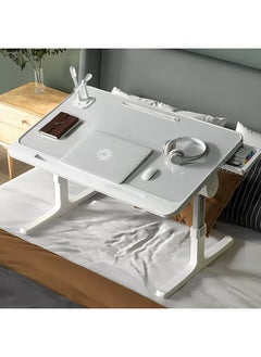 Taimi Multipurpose Bed Table, Portable Mini Study Desk for Gaming, Eating, and Working, Adjustable Standing Desk with Removable Baffle, 40x60x27-40cm, Folding Bed Tray with Card Slot, USB Charging, Eye Protection Lamp, Drawer, Anti-Slip Tray, and Hand Guard  - Image 2