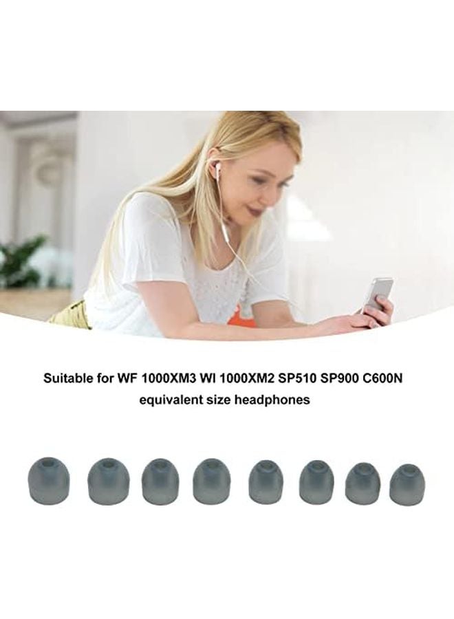 8PCS Black Silicone Eartips For WF 1000XM3 BeatsX SP510 SP900 C600N Noise Reduction Stable Bass - Image 4
