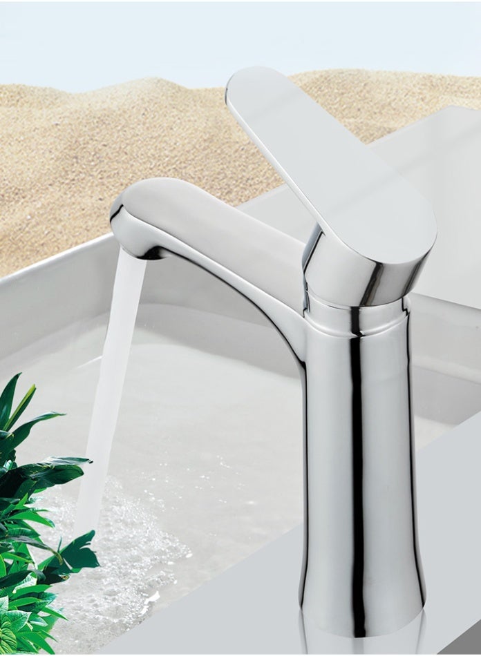 MODI Modern Chrome Basin Mixer Faucet | Hot & Cold Water Control | Sleek Single Lever Tap | Durable Zinc Body | Easy Installation - Image 4