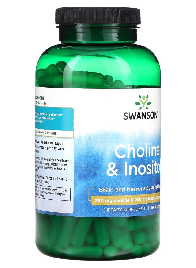SWANSON Choline & Inositol 250 mg 250 Capsules - Image 2