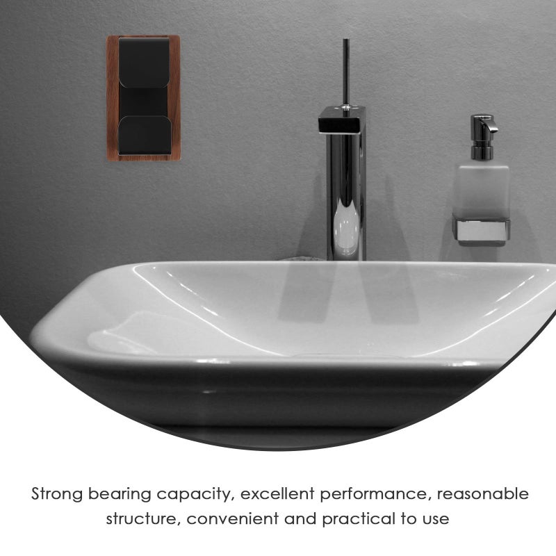 Waterproof Wooden Wall Mounted Hanging Hook for Bathroom Towel Storage Black - Image 4