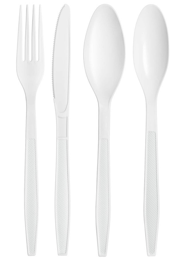 Plastimade Heavy Duty White Plastic Knives Premium Heavyweight Disposable Cutlery, Perfect for Weddings, Catering, Parties, Buffets & Everyday Use, Bulk Pack 500 Pieces - Image 3