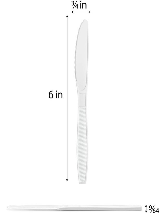 Plastimade Heavy Duty White Plastic Knives Premium Heavyweight Disposable Cutlery, Perfect for Weddings, Catering, Parties, Buffets & Everyday Use, Bulk Pack 500 Pieces - Image 5