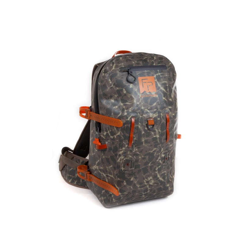 fishpond Thunderhead Waterproof Backpack Fully Submersible Zipper Accessory Attachments 28L Fishing Backpack Eco Shadowcast Camo