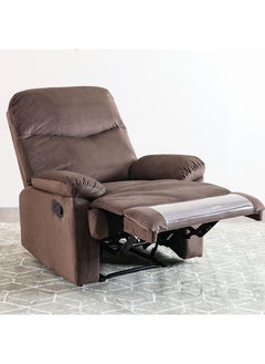 DANUBE HOME V2 Benedict 1 Seater Fabric Recliner Modern Design One Seat Relaxing Chair Living Room Furniture 86x99x99cm Chocolate  - Image 3