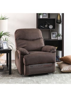 DANUBE HOME V2 Benedict 1 Seater Fabric Recliner Modern Design One Seat Relaxing Chair Living Room Furniture 86x99x99cm Chocolate  - Image 1