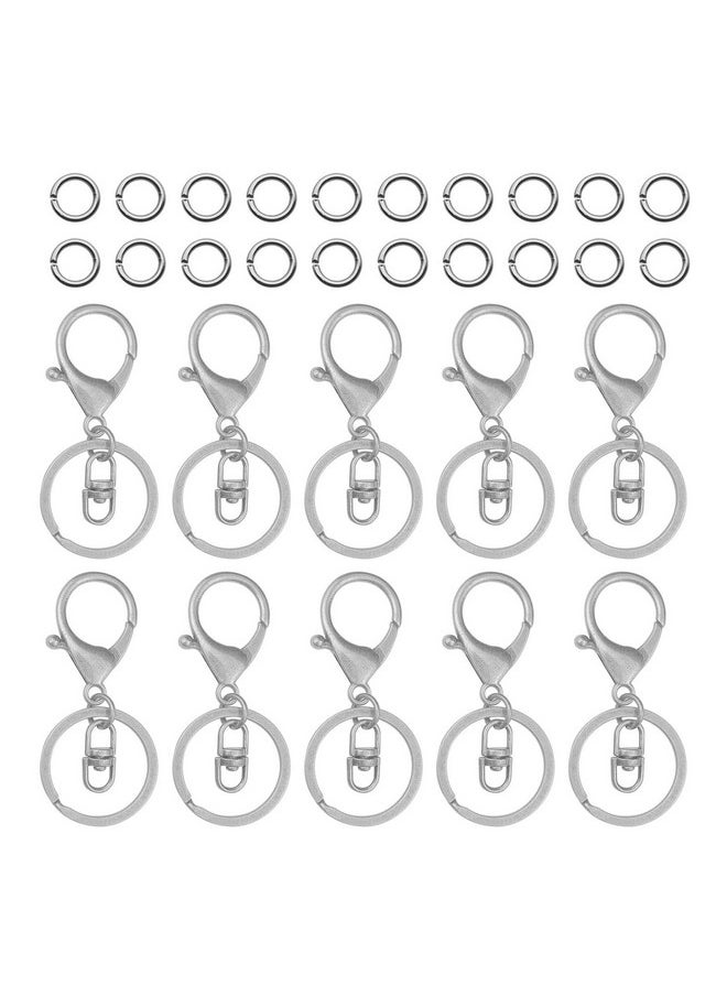 Oubaka - 30Pcs Lobster Claw Clasps Keychain For Jewelry Making Metal Lobster Clasp Swivel Trigger Clips With Swivel Clasps Hook Clips Flat Split Keychain Ring 100Pcs Open Jump Ring For Diy Craft Jewelry Making - Image 1
