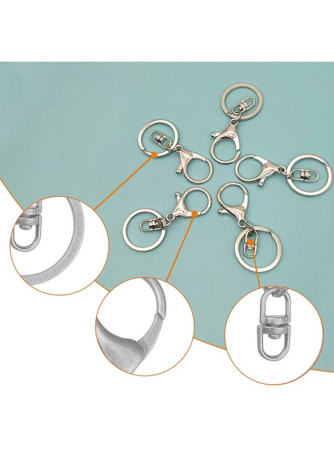 Oubaka - 30Pcs Lobster Claw Clasps Keychain For Jewelry Making Metal Lobster Clasp Swivel Trigger Clips With Swivel Clasps Hook Clips Flat Split Keychain Ring 100Pcs Open Jump Ring For Diy Craft Jewelry Making - Image 1