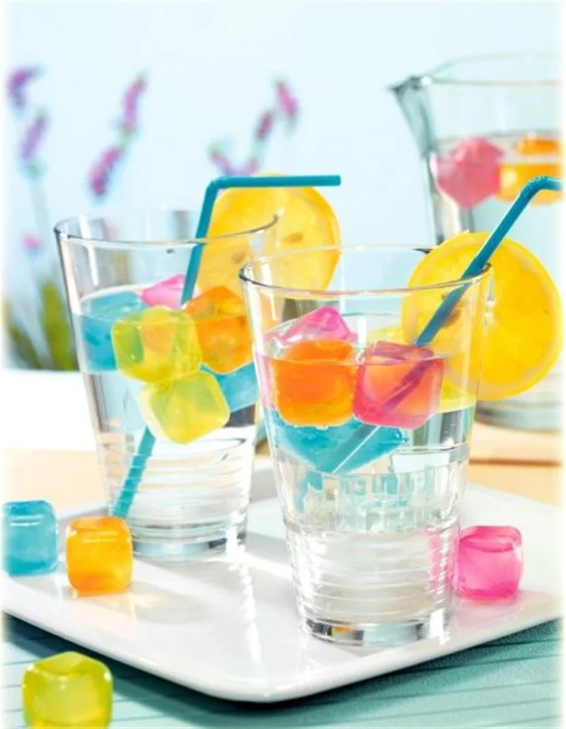 5DM 10 Pieces Decorative Colorful Inexhaustible Square Ice Cube Ice Mold