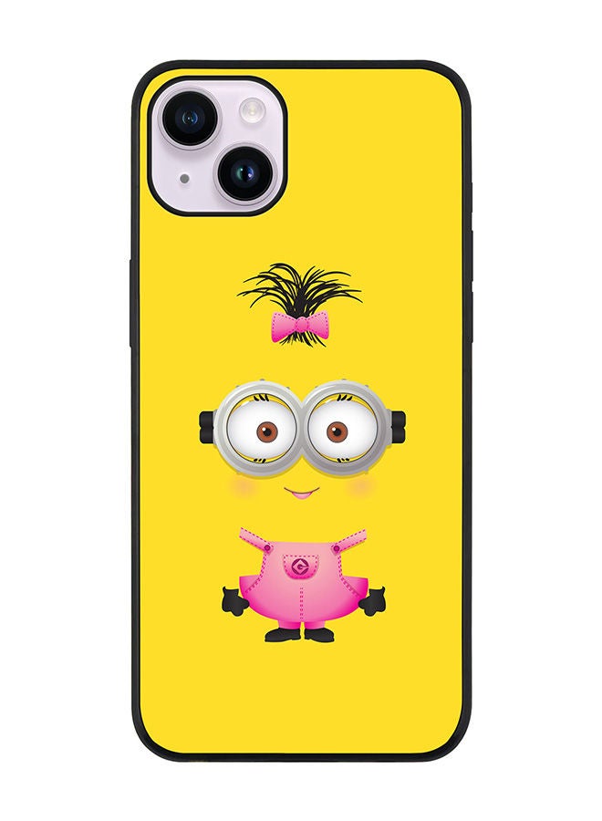 Stylizedd Rugged Black edge case for Apple iPhone 14 Slim fit Soft Case Flexible Rubber Edges Anti Drop TPU Gel Thin Cover - Girly Minion 2 - Image 1