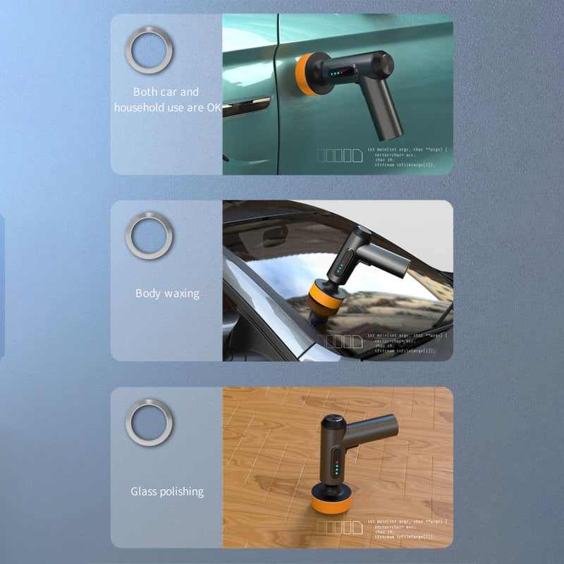 آلة التلميع اللاسلكية للسيارات، مجموعة كشاف السيارات اللاسلكي مع شحن USB وعرض رقمي لتنظيف السيارات المنزلية/تغليفها بالشمع - Image 4