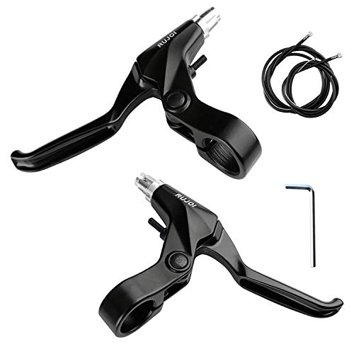 RUJOI Bike Brake Lever Set, 1 Pair Aluminum Alloy Levers with 2 Sets Brake Cable & Housing, Fits 22.2 mm (7/8") Handlebars, for MTB/Road/Folding Bikes. - Image 1