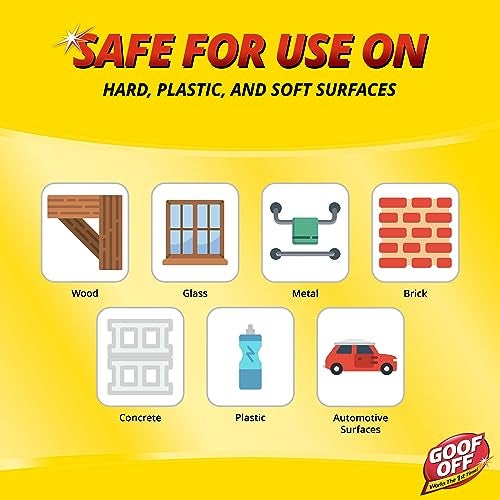 Goof Off Adhesive Gunk Remover, 8 fl. oz., Removes Stickers, Glue, Labels, Tape Residue and Adhesive, Ideal for Hard Surfaces Like Metal, Glass and Non-Acrylic Plastic - Image 5