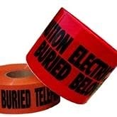 Morris Products Underground Electrical Caution Tape – 3-inch Width – Detectable from 12-18 Inch Depths – Red – Printed With Caution Buried Electric Line Below – 1,000 ft. Length - Image 1