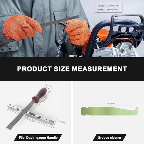 Buhobha 10-Piece Professional Chainsaw Sharpening Kit (afilador de motosierra) - Files in 5/32", 3/16", 7/32", Includes File Holder, Depth Gauge, Storage Case for Sharp Chainsaw Blades - Image 3