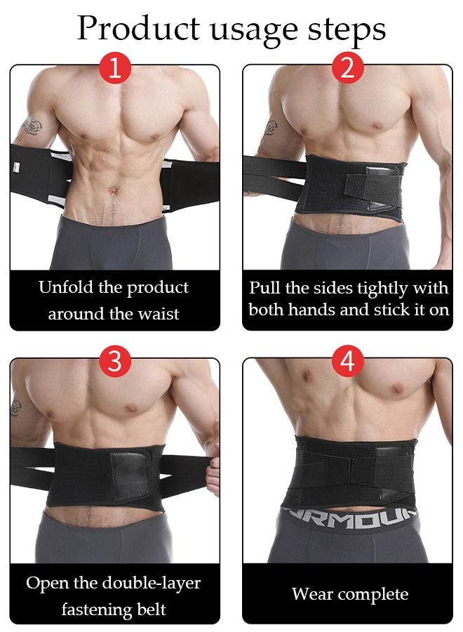 DUNISO Sports Back Brace for Men and Women - Breathable Waist Lumbar Lower Back Support Belt for Sciatica, Herniated Disc, Scoliosis Back Pain Relief, Heavy lifting, with Dual Adjustable Straps - Image 5