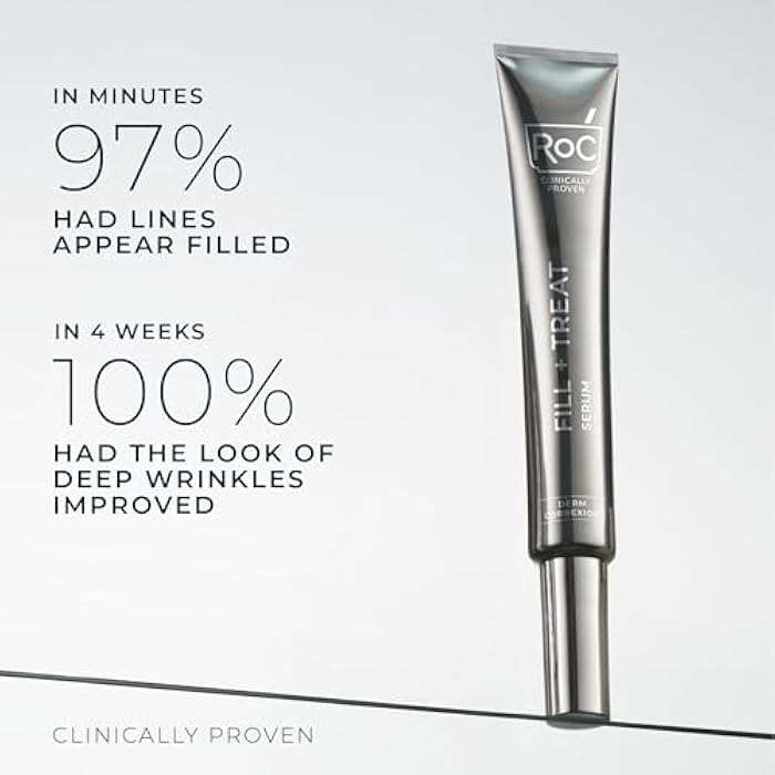 RoC Derm Correxion Fill + Treat Advanced Retinol Serum, Wrinkle Filler Treatment with Hyaluronic Acid for Crow's Feet, 11 Wrinkles, & Laugh Lines, (.5 fl oz) with Retinol Packette (Packaging May Vary) - Image 4